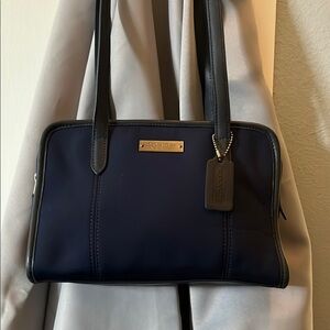 Coach Blue Shoulder Bag with Gold Accents